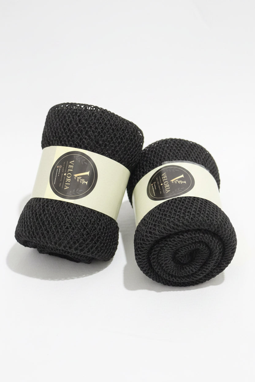 Veloria African Exfoliating Net Sponge – Large (Black & Blue)