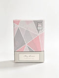 Pink Grey Geometric Duvet Cover Set | Soft Modern Bedding Set with Pillowcase(s) | Stylish Bedroom Quilt Cover | Veloria
