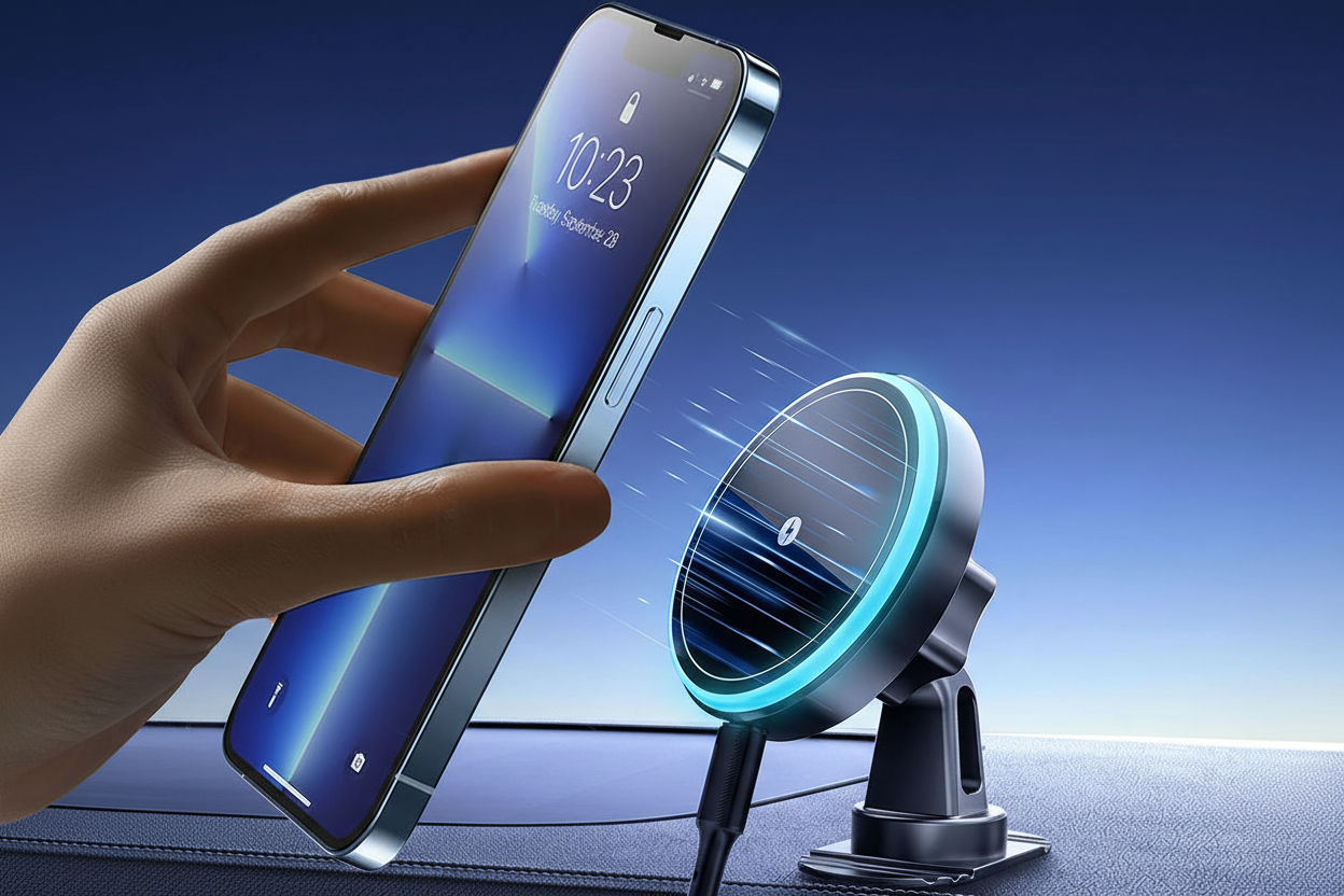 MagSafe Magnetic Car Charger Mount – 15W Fast Charging